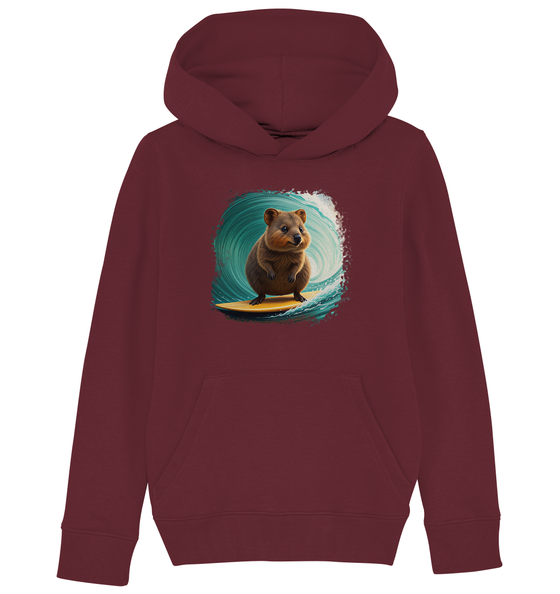 Quokka on Surfboard - Kids Organic Hoodie