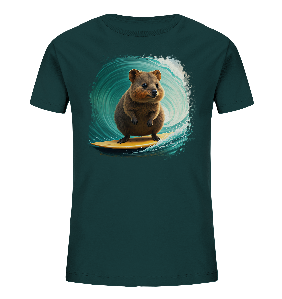 Quokka on Surfboard - Kids Organic Shirt