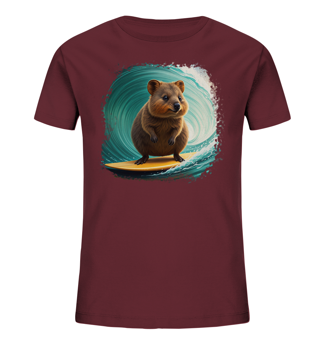 Quokka on Surfboard - Kids Organic Shirt