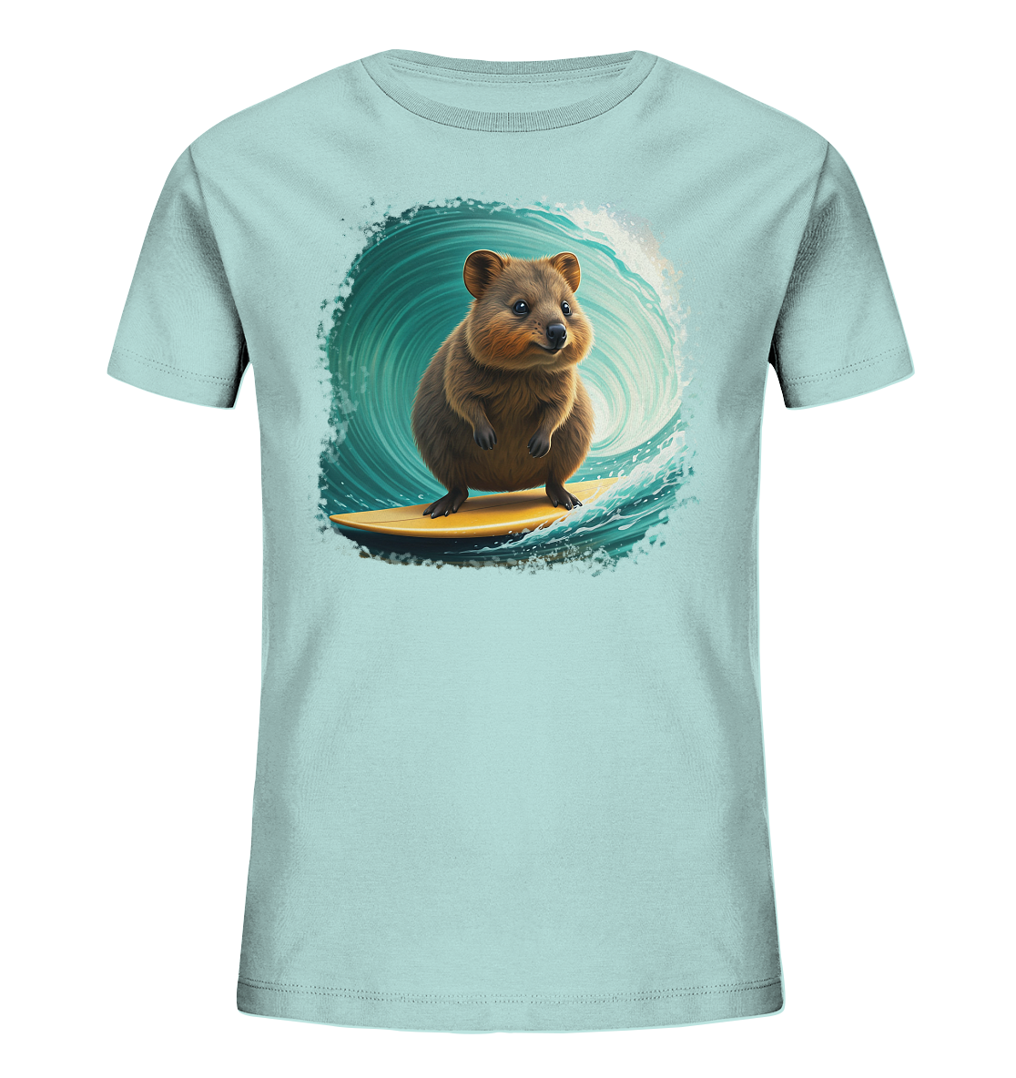 Quokka on Surfboard - Kids Organic Shirt